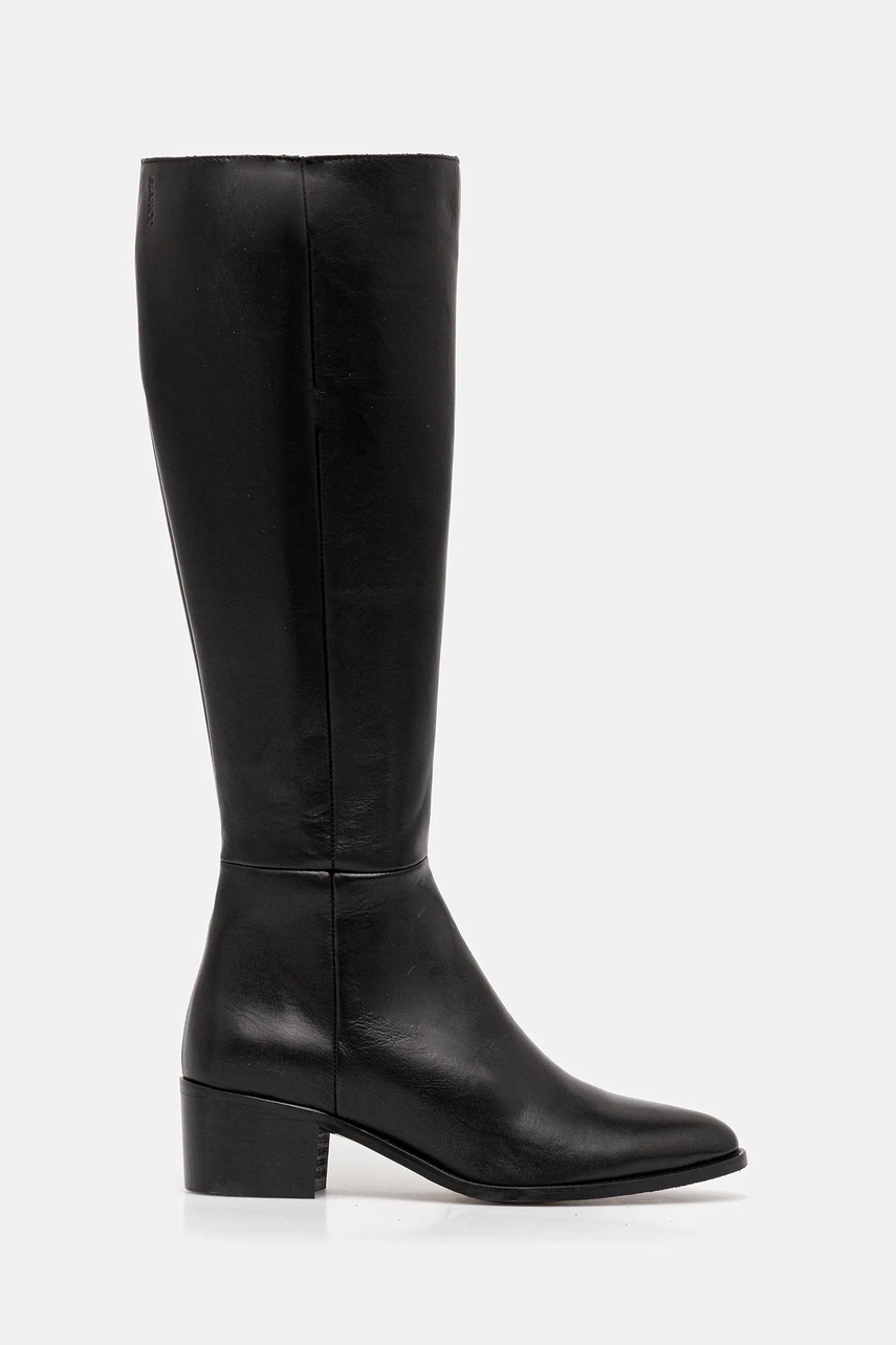 Кожаные сапоги Bianco BIACAROL цвет чёрный каблук кирпичик 11301040