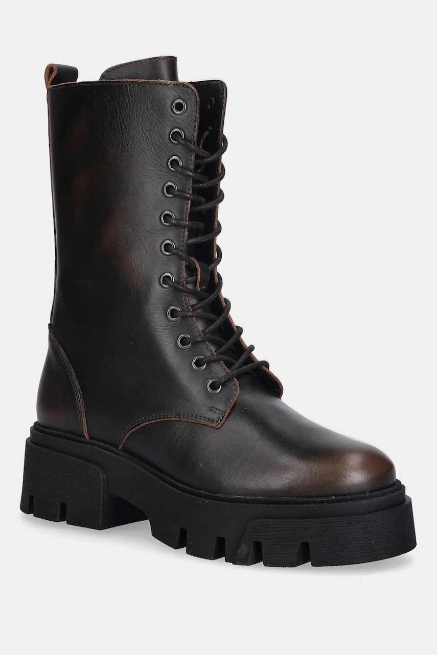 Bianco bocanci de piele BIAMIA culoarea maro, cu platforma, 11302217