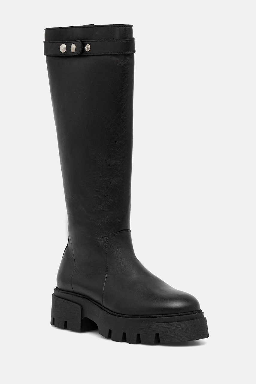 Bianco ghete de piele BIAMIA culoarea negru, cu platforma, 11302218 Bianco ghete de piele BIAMIA culoarea negru, cu platforma, 11302218