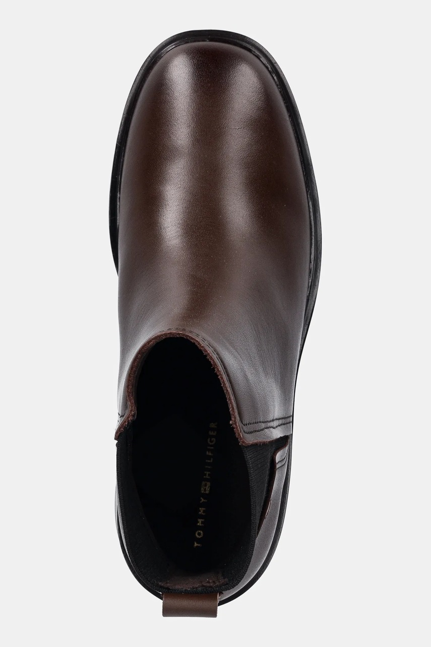 Kožené kotníkové boty Tommy Hilfiger TH MINIMAL LEATHER CHELSEA (obrázek 4)