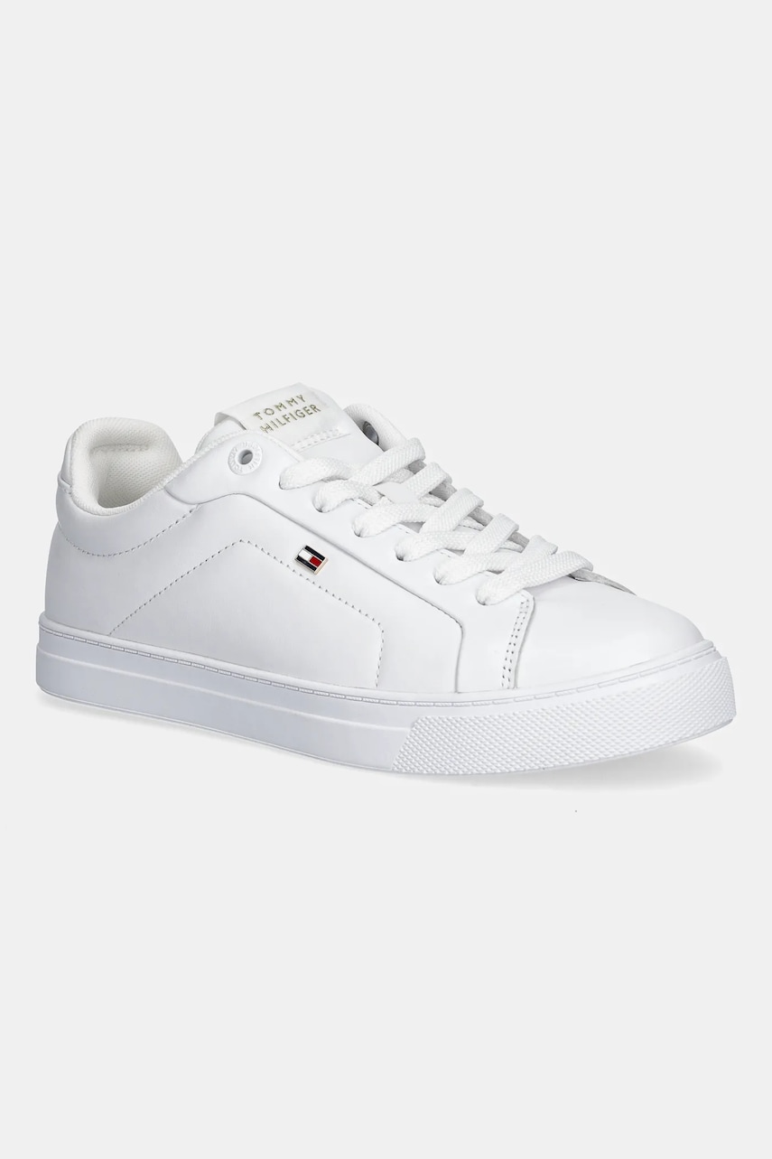 Levně Kožené tenisky Tommy Hilfiger ICON COURT SNEAKER dámské, bílá barva, FW0FW08815
