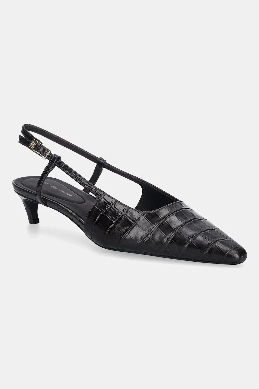 Tommy Hilfiger stilettos de piele CROC SLINGBACK SLANTED HEEL