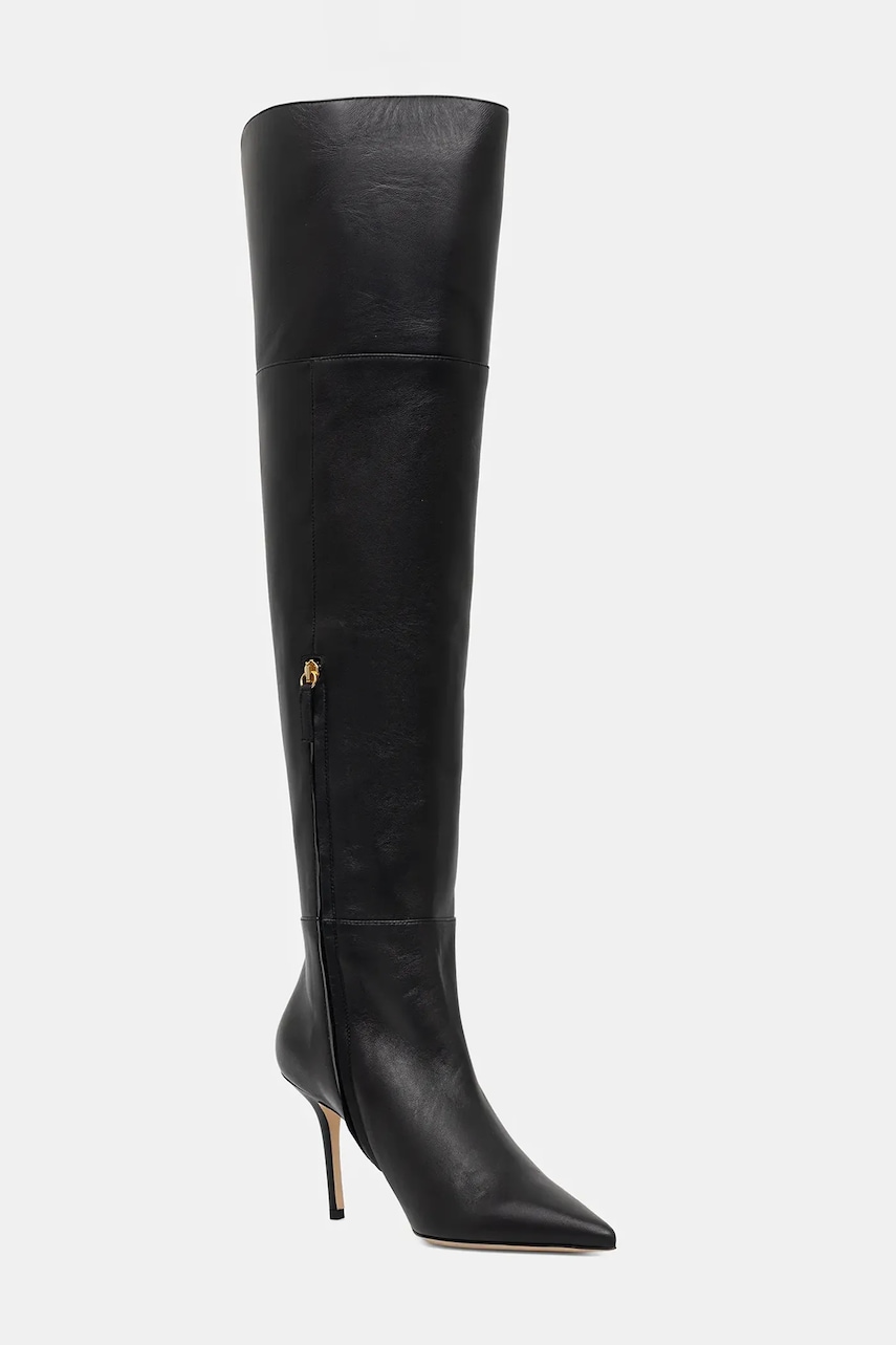 Elisabetta Franchi ghete de piele culoarea negru, cu toc cui, SA04L56E2