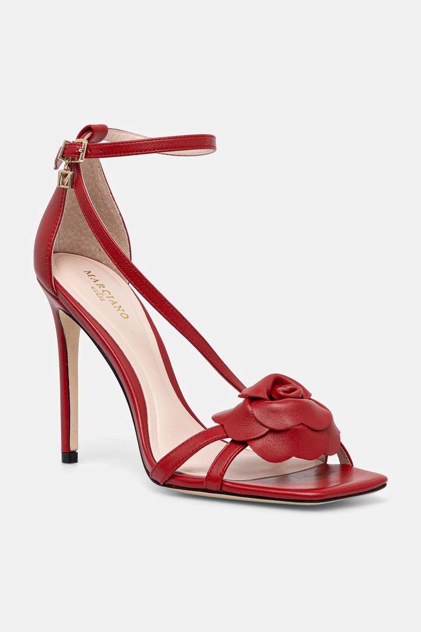 Levně Kožené sandály Marciano Guess červená barva, 5YGZ34 7368A