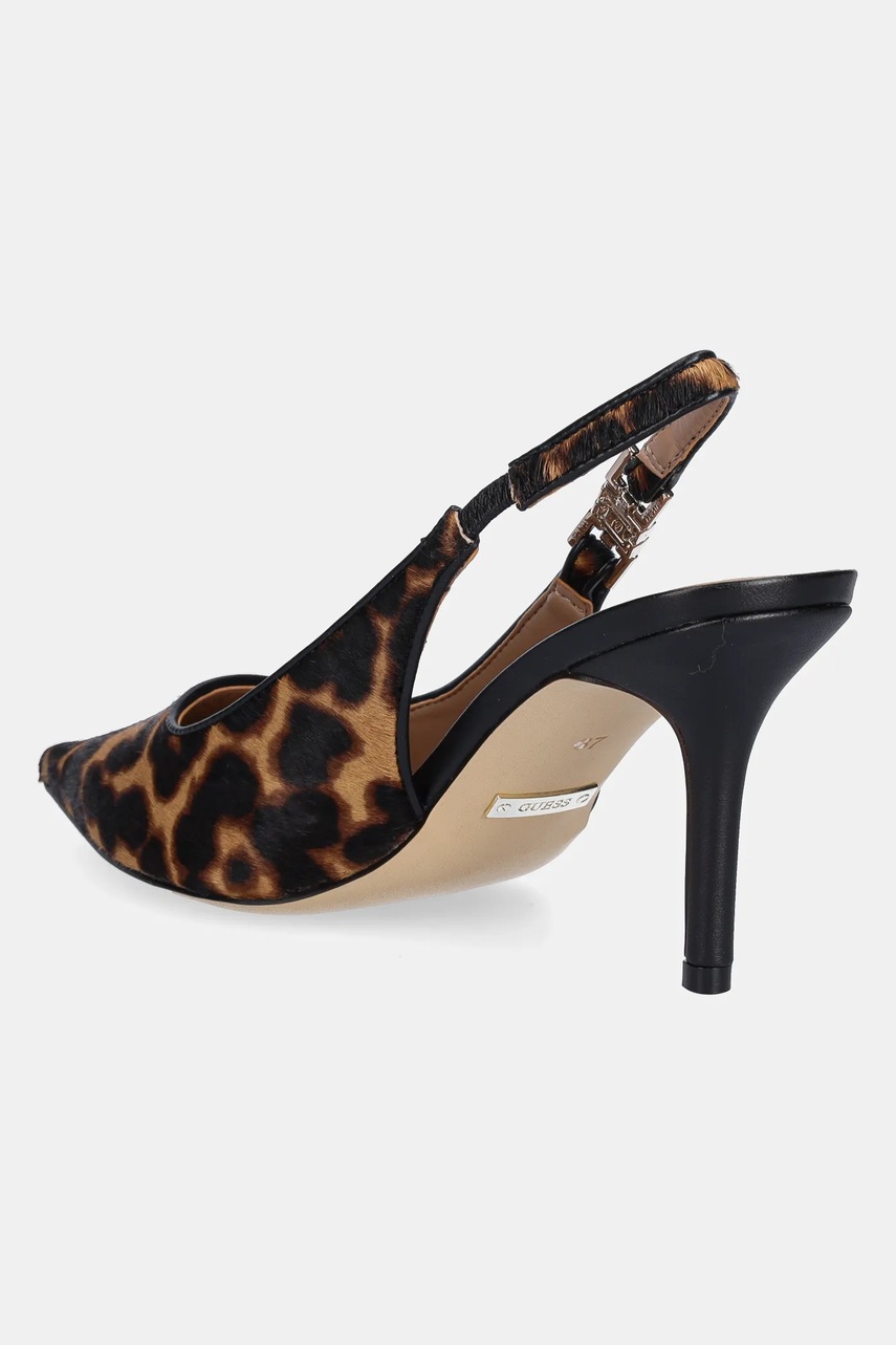 Γόβες Guess NASSHALY χρώμα: καφέ, FLTNSH LEP05 φωτογραφία