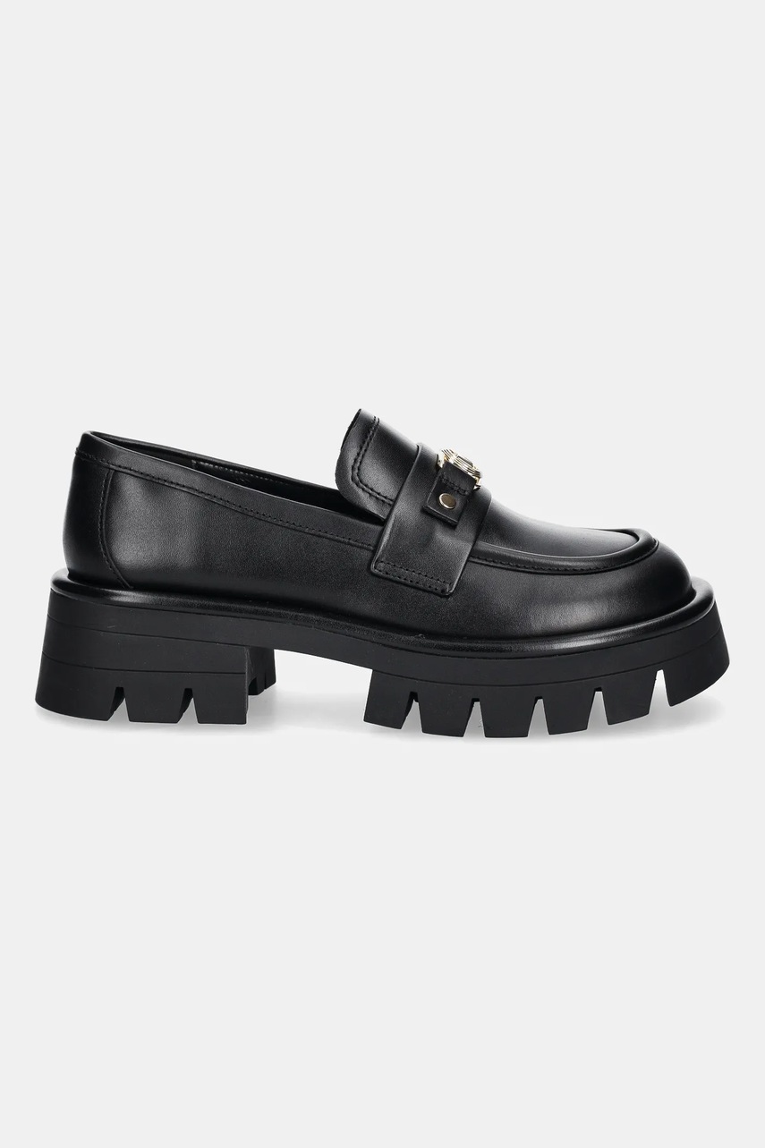 Кожаные мокасины MICHAEL Michael Kors Mandy цвет чёрный на платформе 40T5MAFP1L.001