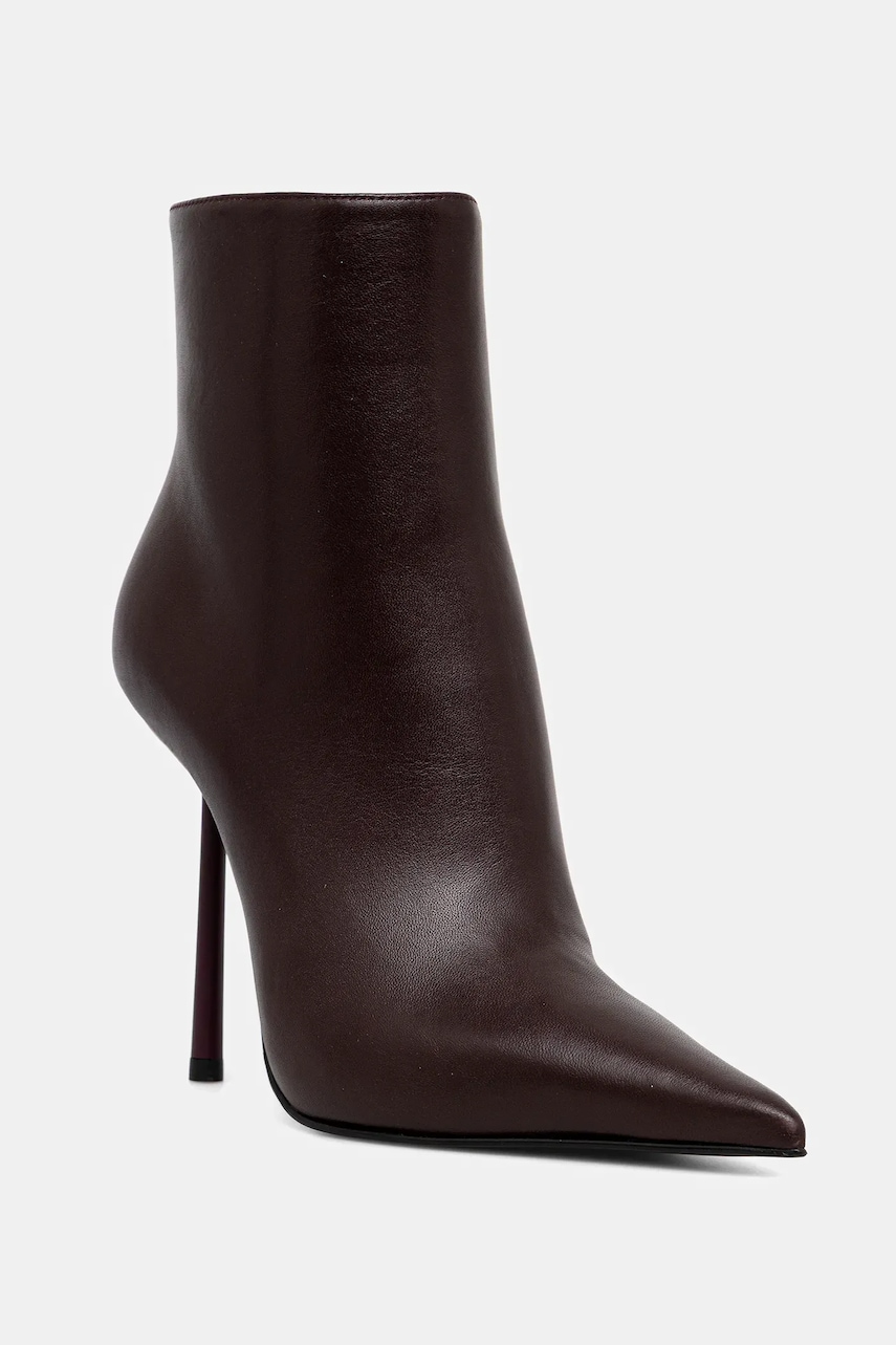 Le Silla cizme de piele Stivaletto Bella culoarea bordo, cu toc cui, 4217C100BMPPNEM160