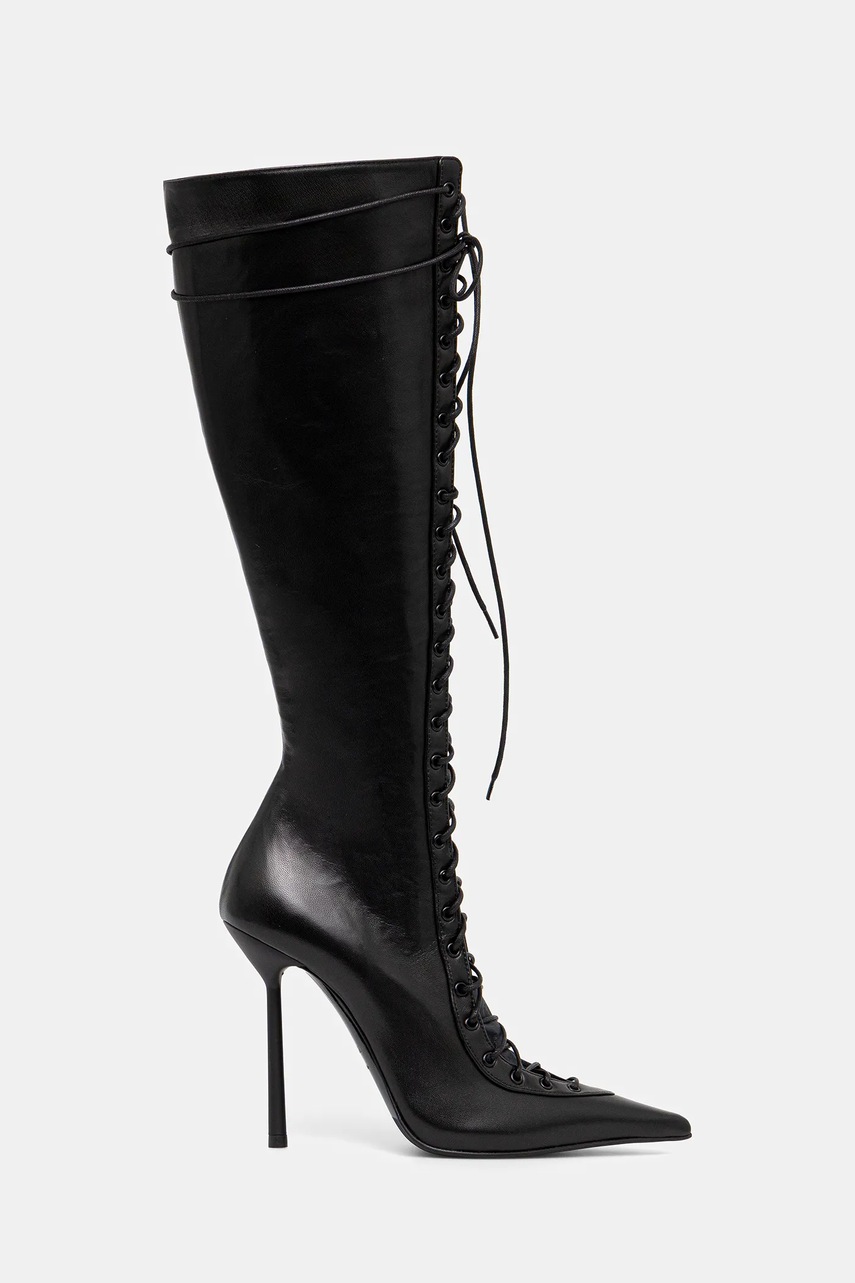 Кожаные сапоги Le Silla Stivale Colette цвет чёрный на шпильке 4251B100MBPPNEM377