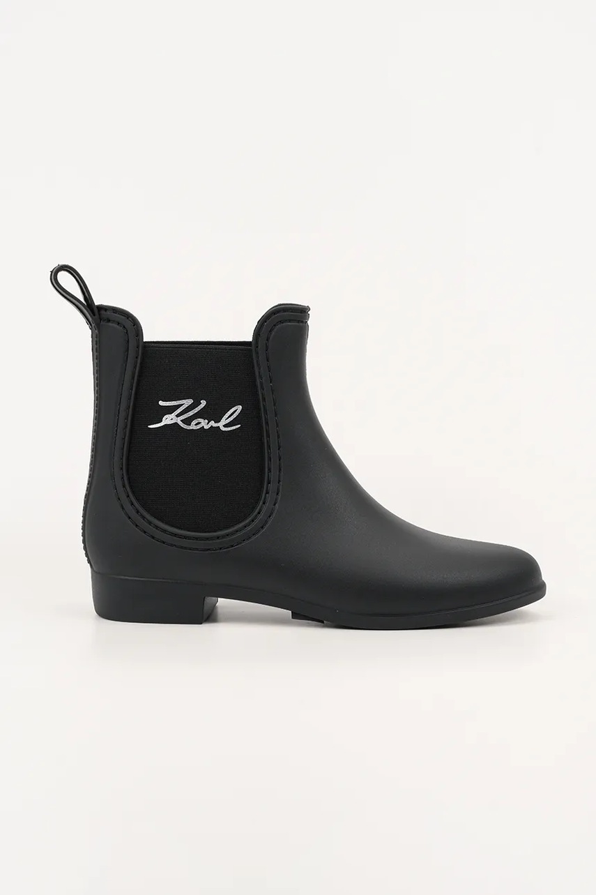 Levně Holínky Karl Lagerfeld KALOSH II dámské, černá barva, KL94775