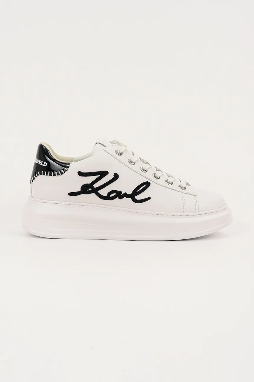 Karl Lagerfeld sneakers din piele KAPRI culoarea alb, KL62572A