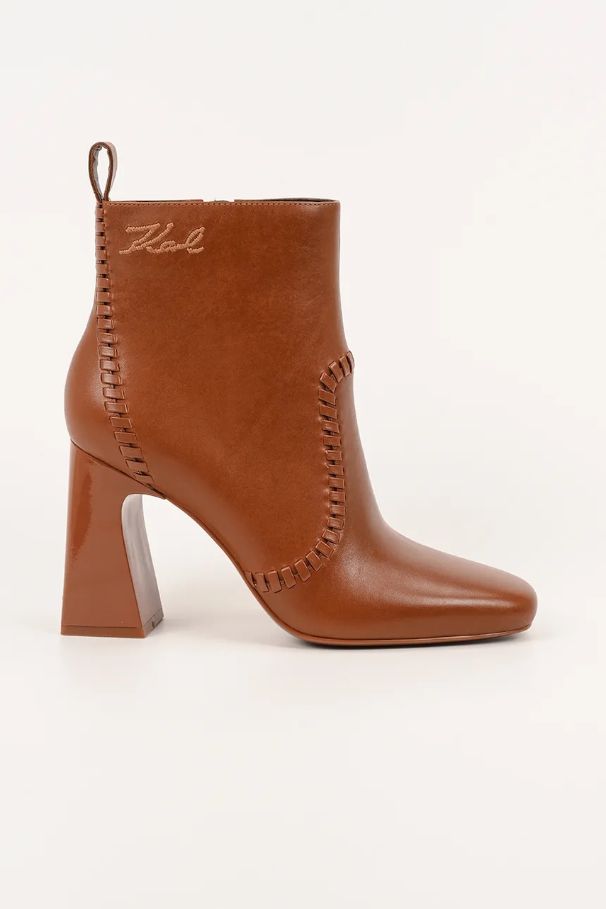 Karl Lagerfeld cizme de piele ASTRA NOVA culoarea maro, cu toc drept, KL33142