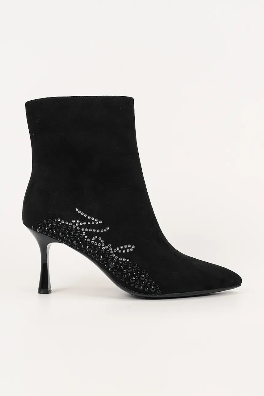 Karl Lagerfeld cizme din piele întoarsă SIENNA culoarea negru, cu toc cui, KL32743A