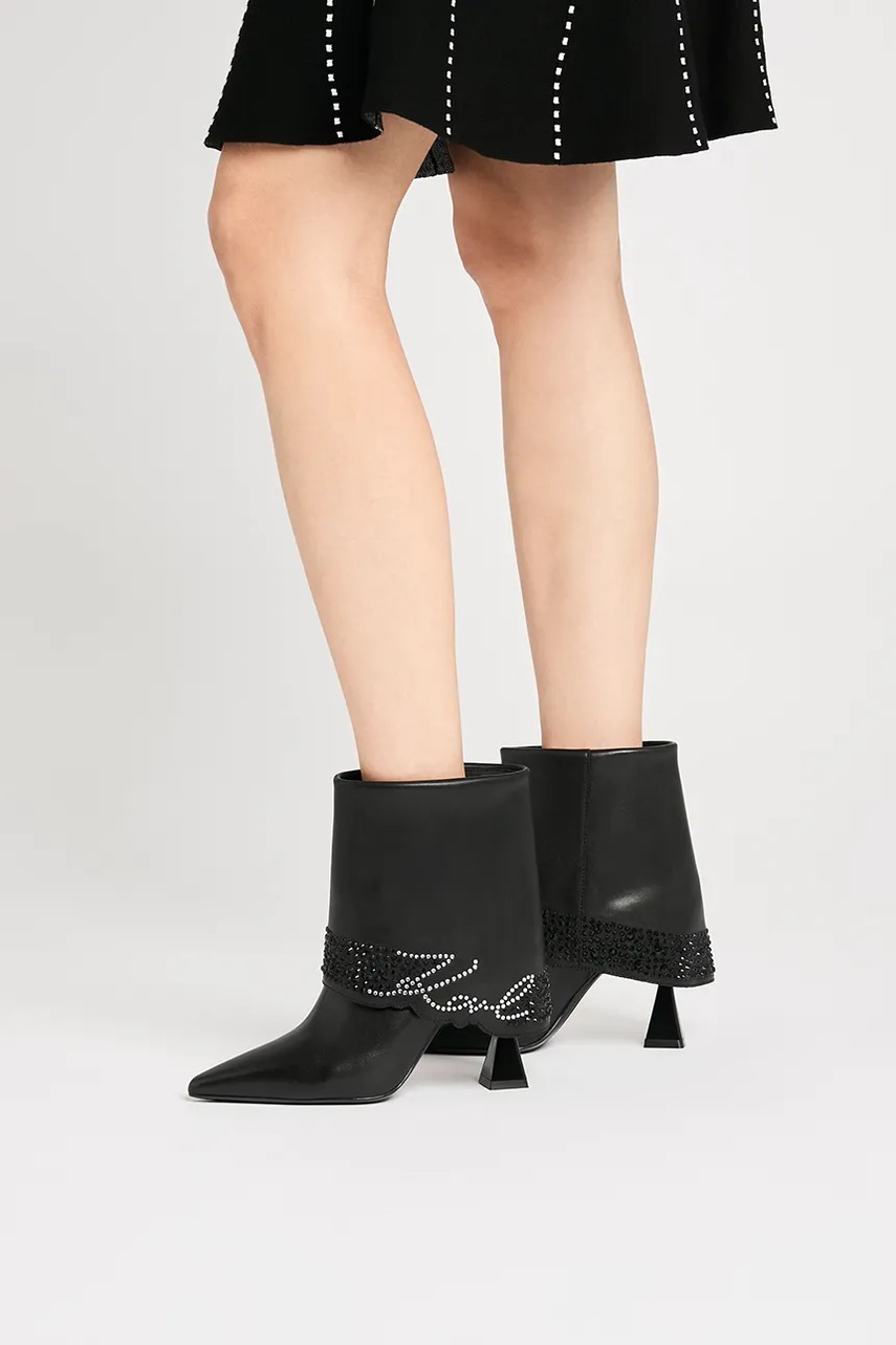 Σουέτ μπότες Karl Lagerfeld DEBUT II γυναικείες, χρώμα: μαύρο, KL32043 φωτογραφία