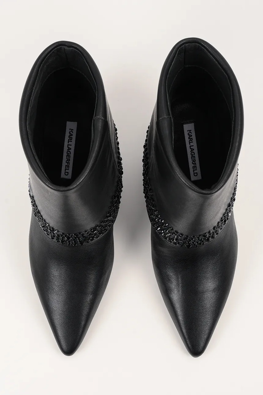 Σουέτ μπότες Karl Lagerfeld DEBUT II γυναικείες, χρώμα: μαύρο, KL32043 φωτογραφία