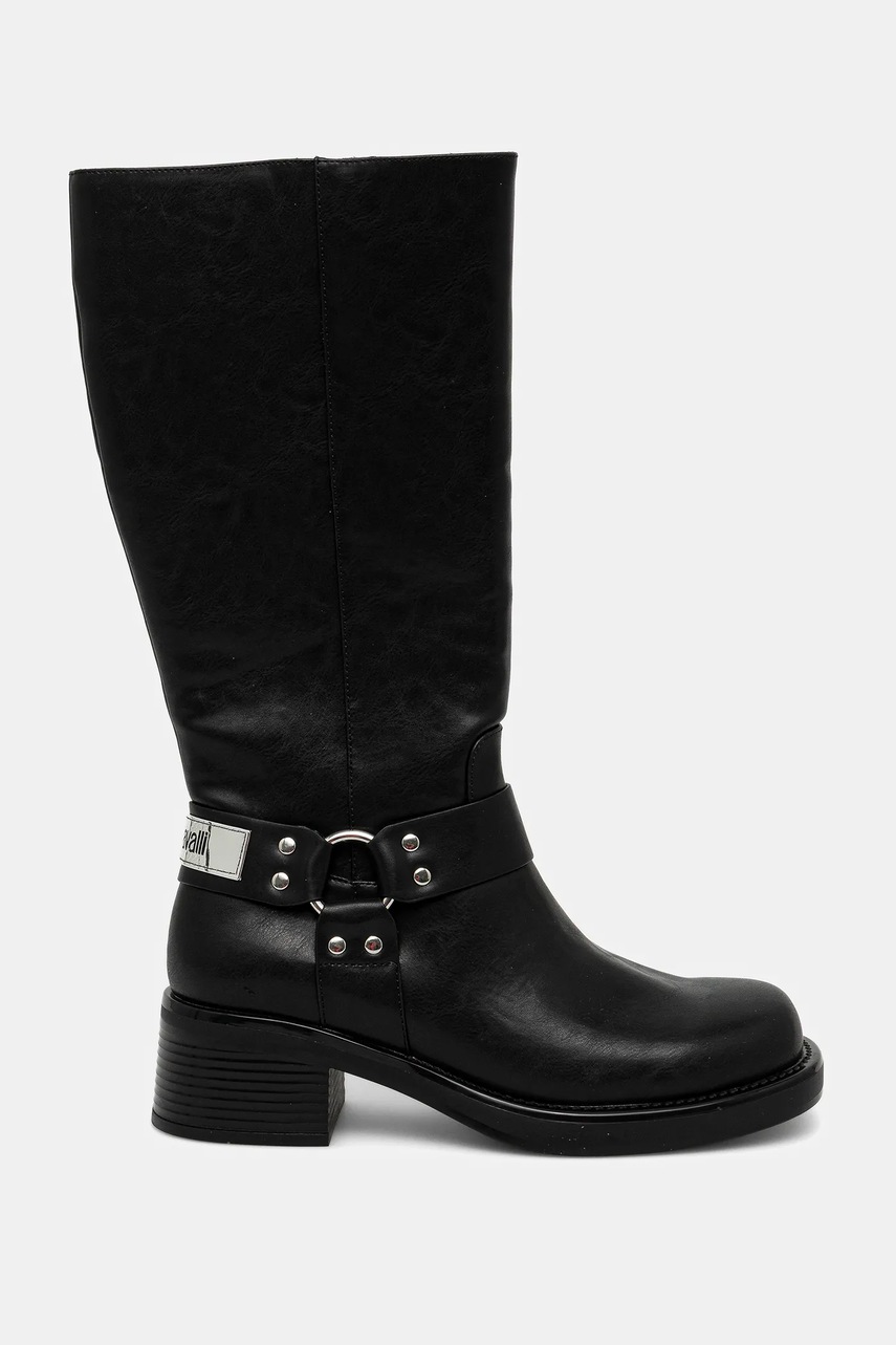 Сапоги Just Cavalli цвет чёрный каблук кирпичик 79RA3S90ZSD61899