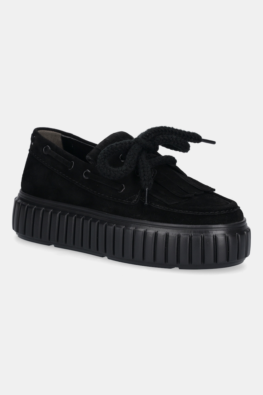 Kennel & Schmenger mocasini din piele întoarsă Zap culoarea negru, cu platformă, 61-25820.640