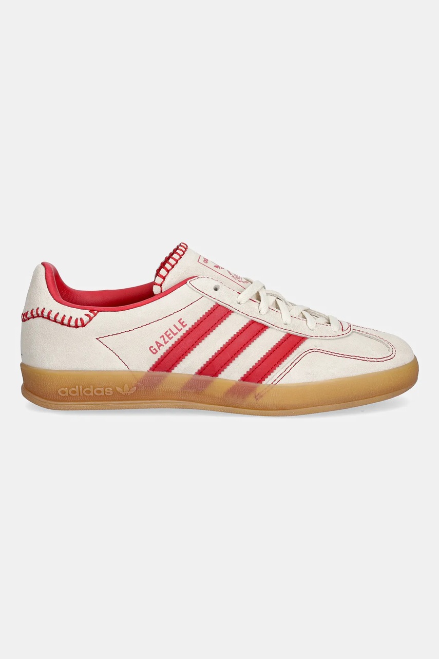 Замшевые кроссовки adidas Originals Gazelle Indoor цвет бежевый JS1402