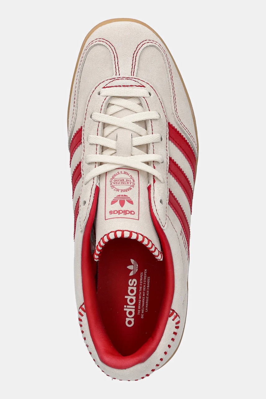 Σουέτ αθλητικά παπούτσια adidas Originals Gazelle Indoor χρώμα: μπεζ, JS1402 φωτογραφία