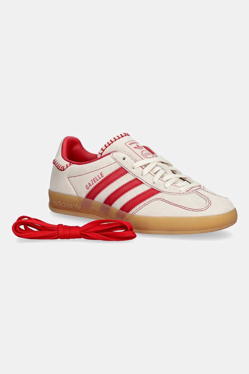 Σουέτ αθλητικά παπούτσια adidas Originals Gazelle Indoor χρώμα: μπεζ, JS1402 φωτογραφία