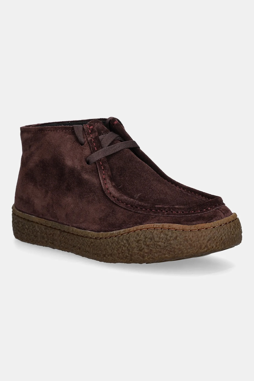 Camper pantofi de piele întoarsă Peu Terreno culoarea bordo, cu toc plat, K400813-001