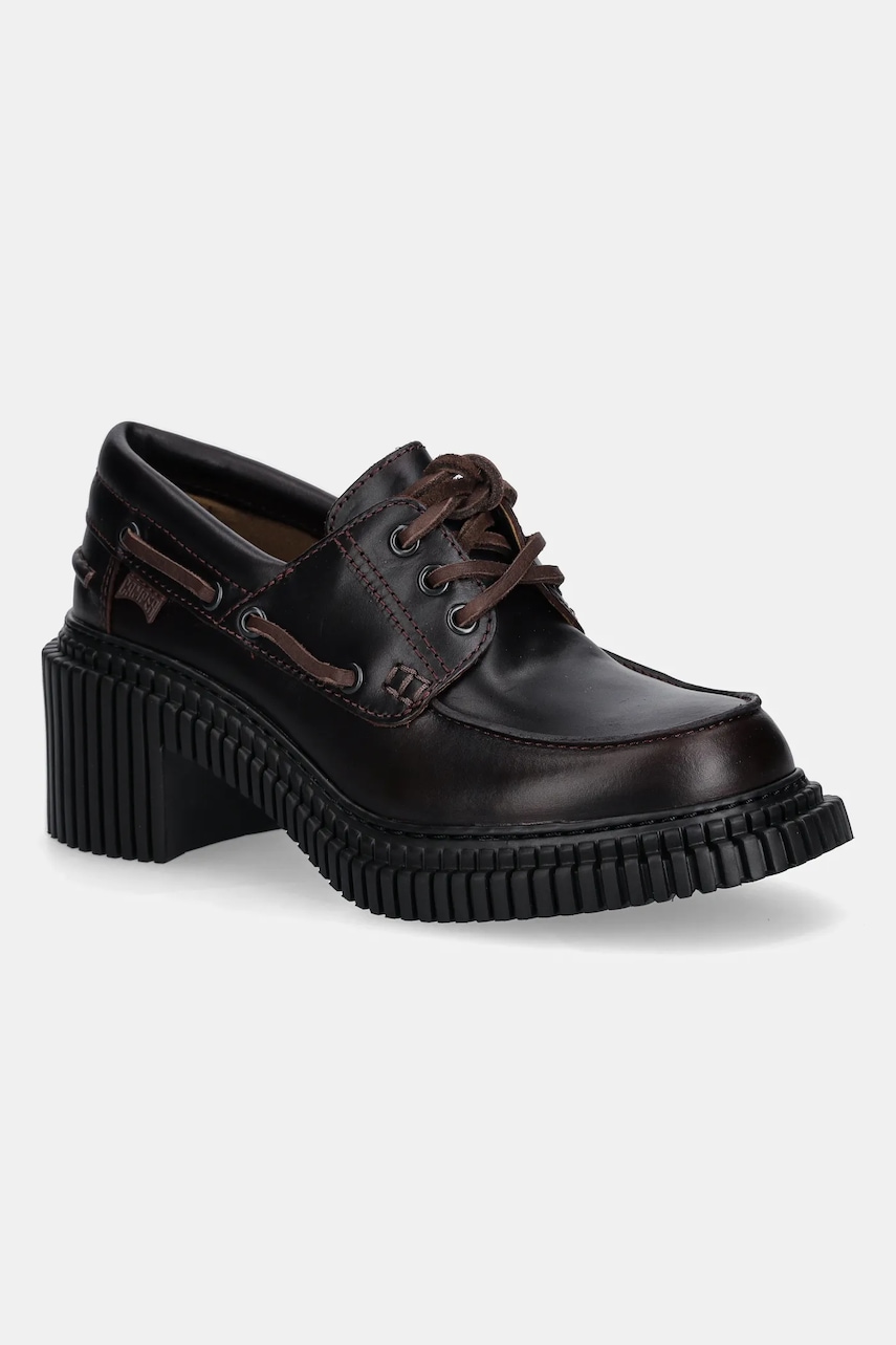 Camper pantofi de piele Pix London culoarea bordo, cu toc drept, K201812-003