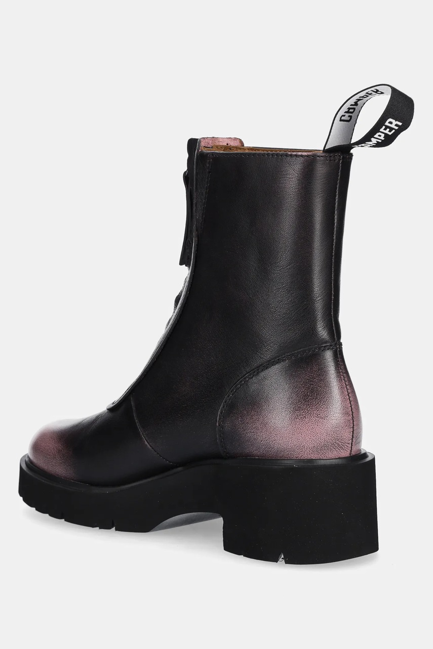 Δερμάτινες μπότες Camper Milah γυναικείες, χρώμα: μαύρο, K400776-008 φωτογραφία