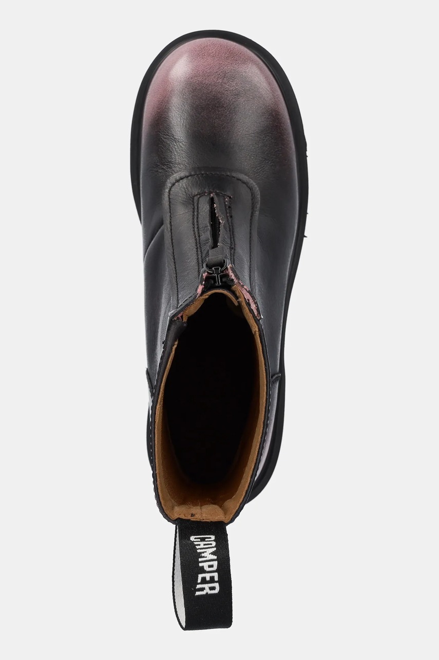 Δερμάτινες μπότες Camper Milah γυναικείες, χρώμα: μαύρο, K400776-008 φωτογραφία