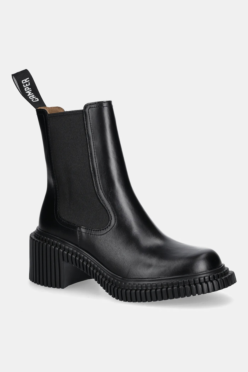 Camper ghete chelsea de piele Pix London culoarea negru, cu toc drept, K400803-001