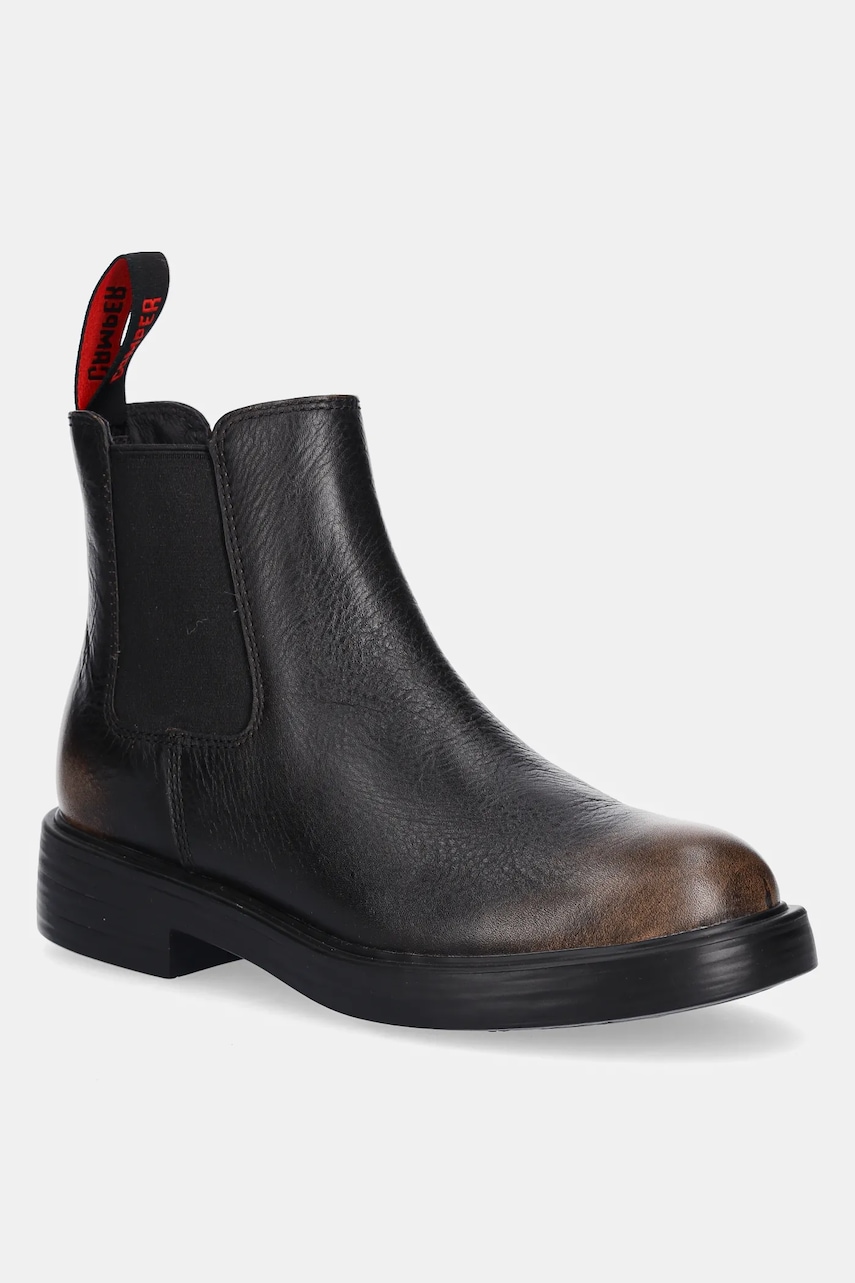 Camper ghete chelsea de piele Dean culoarea negru, cu toc plat, K400761-009