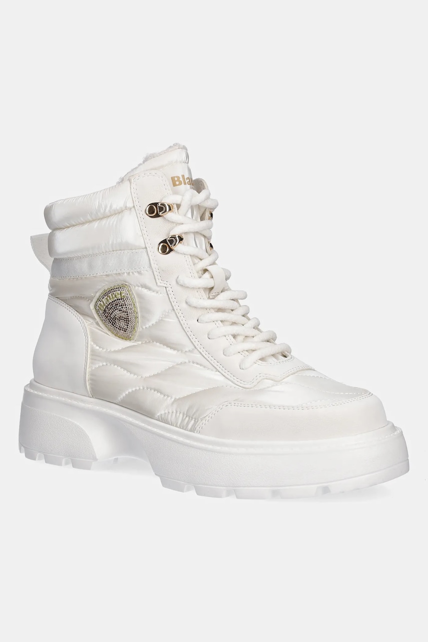 Blauer bocanci BLANCA culoarea alb, cu platformă, izolare usoara, F5BLANCA03/NYP