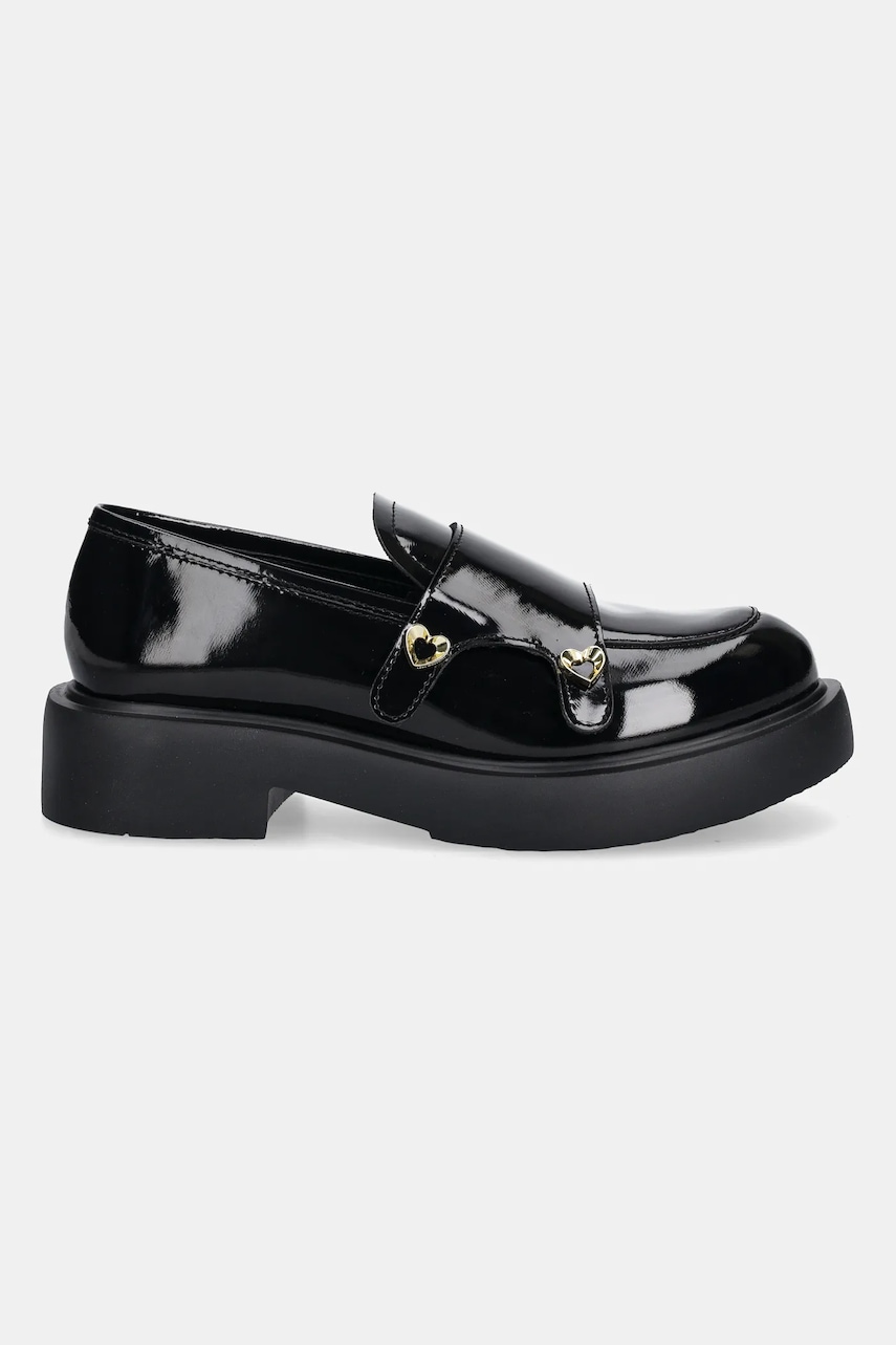 Кожаные мокасины Love Moschino цвет чёрный на платформе JA10104G1NIH0000 Кожаные мокасины Love Moschino цвет чёрный на платформе JA10104G1NIH0000