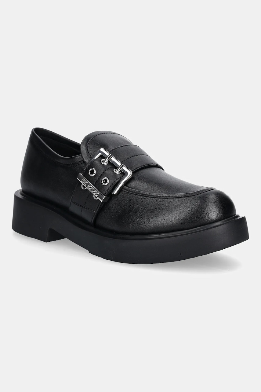 Love Moschino mocasini de piele culoarea negru, cu platforma, JA10134G1NIA000A