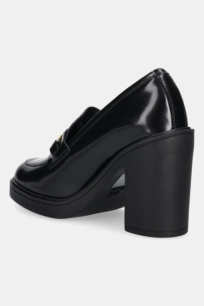 Кожаные туфли Love Moschino цвет чёрный каблук кирпичик JA1018AG1NJD0000