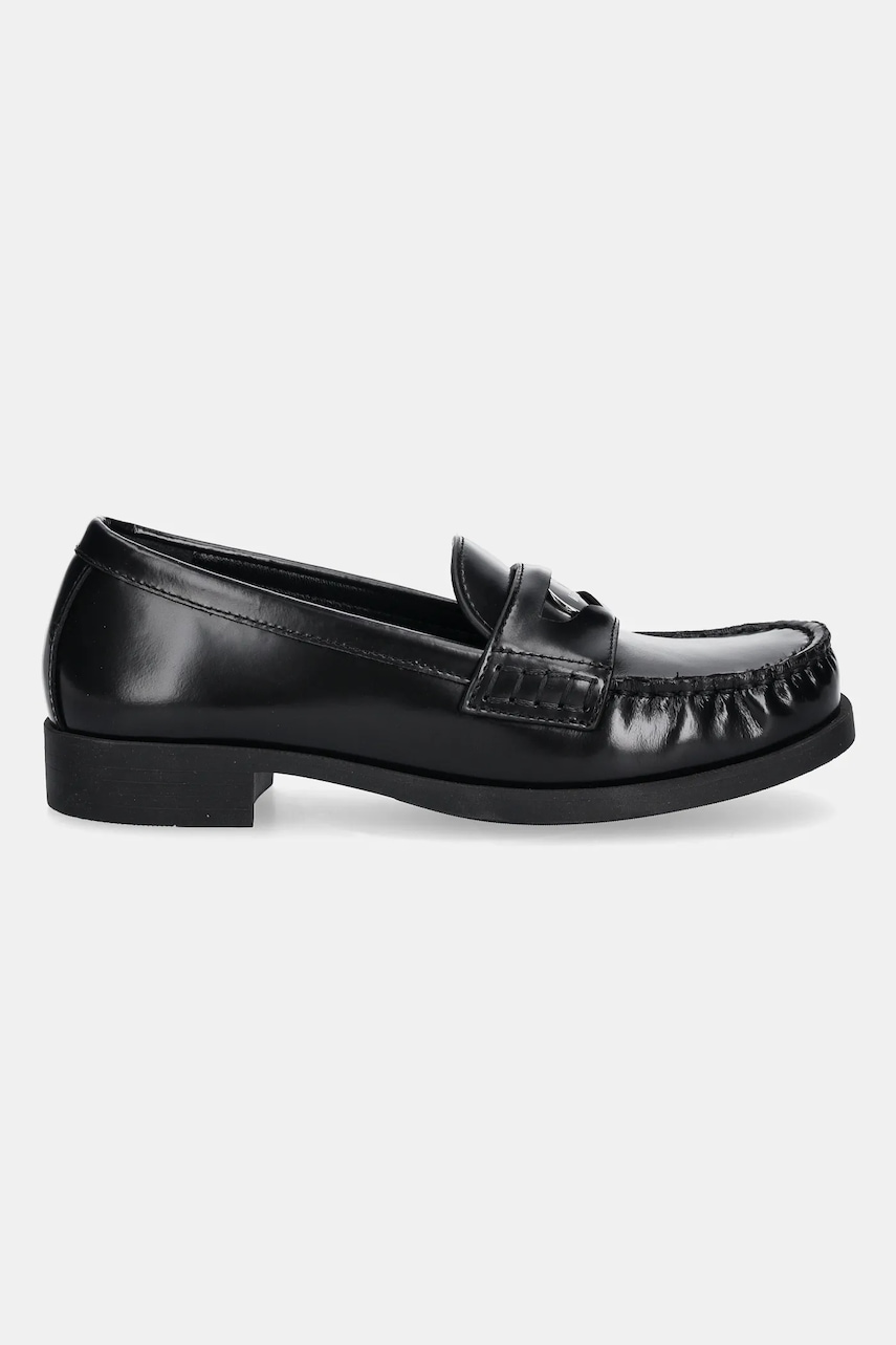 Кожаные мокасины Love Moschino цвет чёрный на плоском ходу JA10222G1NJD000A Кожаные мокасины Love Moschino цвет чёрный на плоском ходу JA10222G1NJD000A