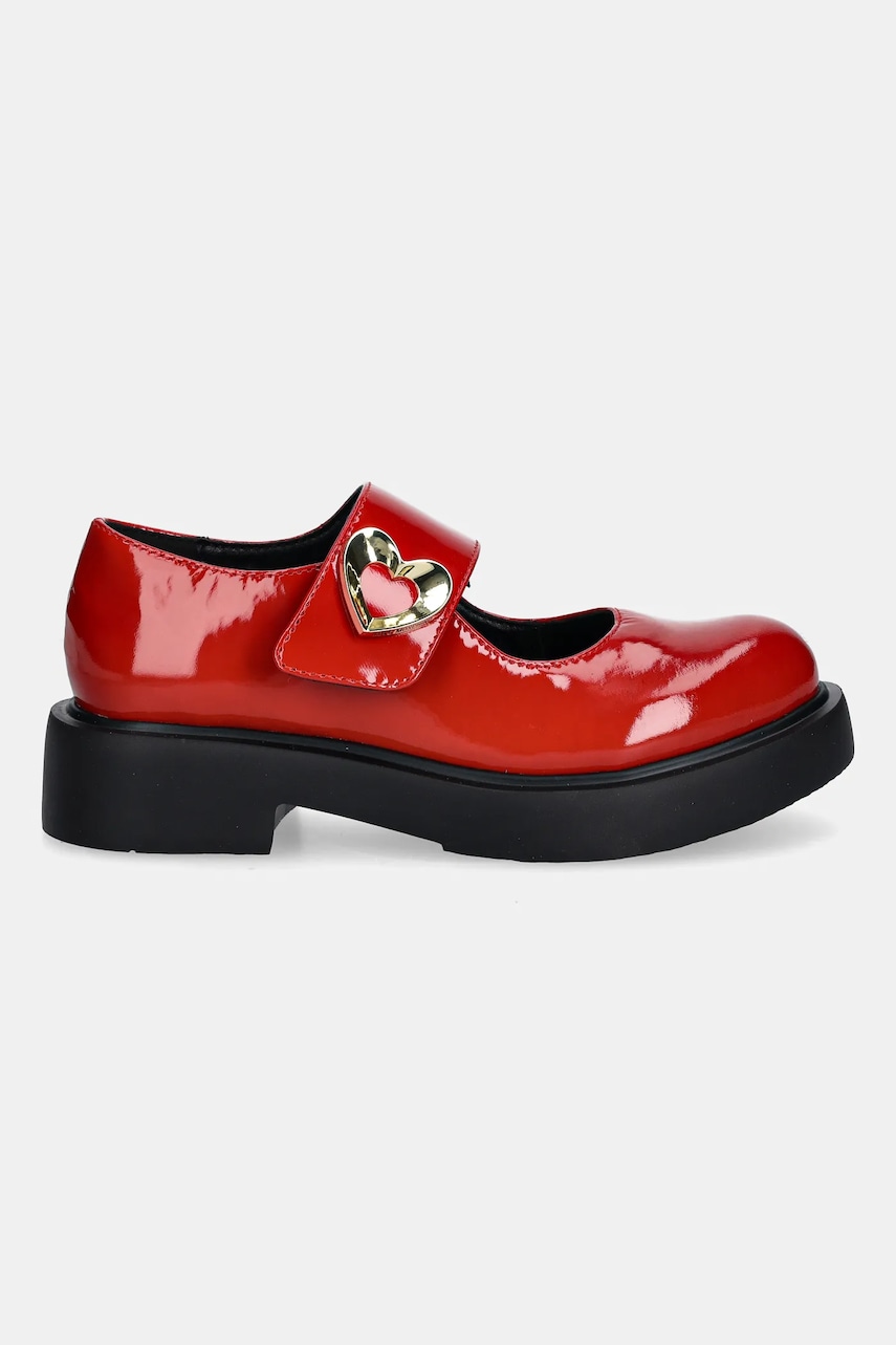 Кожаные балетки Love Moschino цвет красный JA10114G1NIH0500 Кожаные балетки Love Moschino цвет красный JA10114G1NIH0500