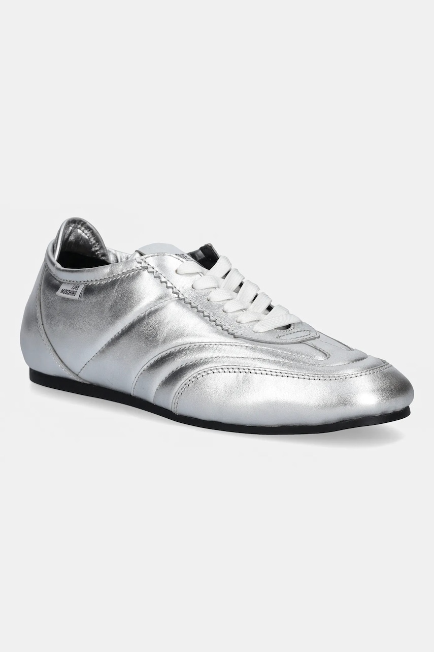 Love Moschino sneakers din piele culoarea argintiu, JA10201G1NIF0902