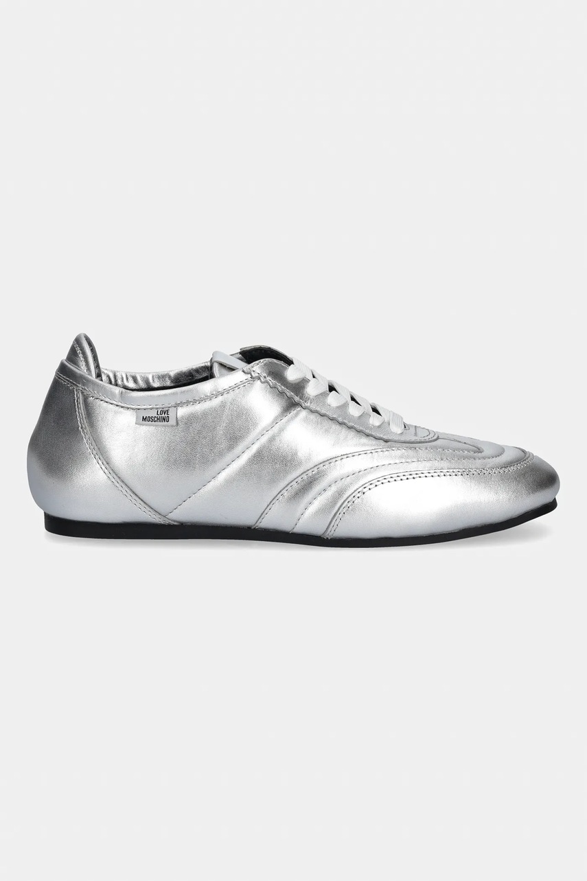 Кожаные кроссовки Love Moschino цвет серебрянный JA10201G1NIF0902