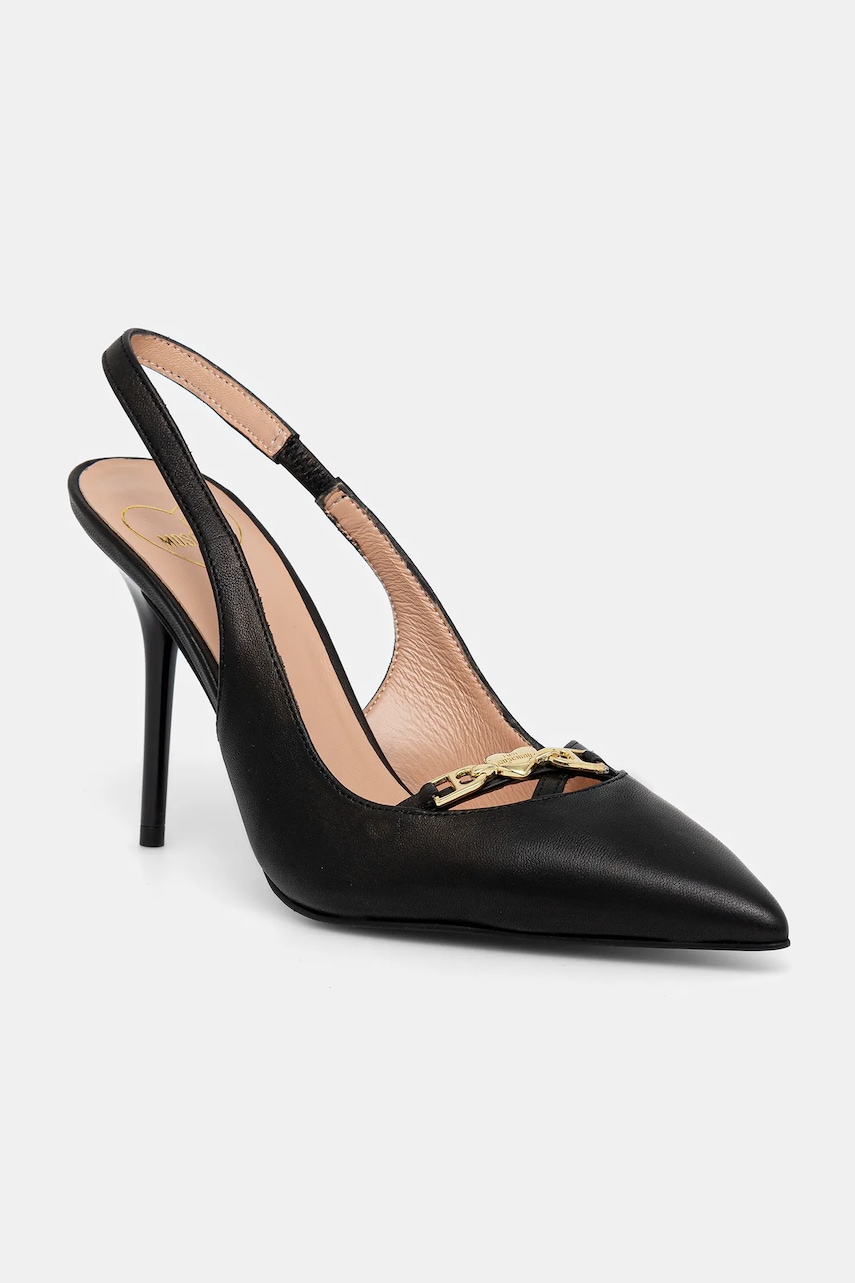 Love Moschino stilettos de piele culoarea negru, JA10309G1NIA0000