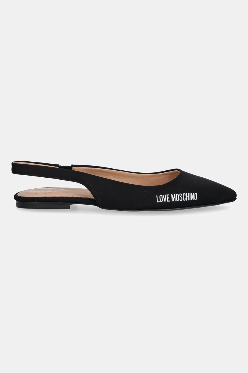 Балетки Love Moschino цвет чёрный открытая пятка JA11021G1NIM0000 Балетки Love Moschino цвет чёрный открытая пятка JA11021G1NIM0000