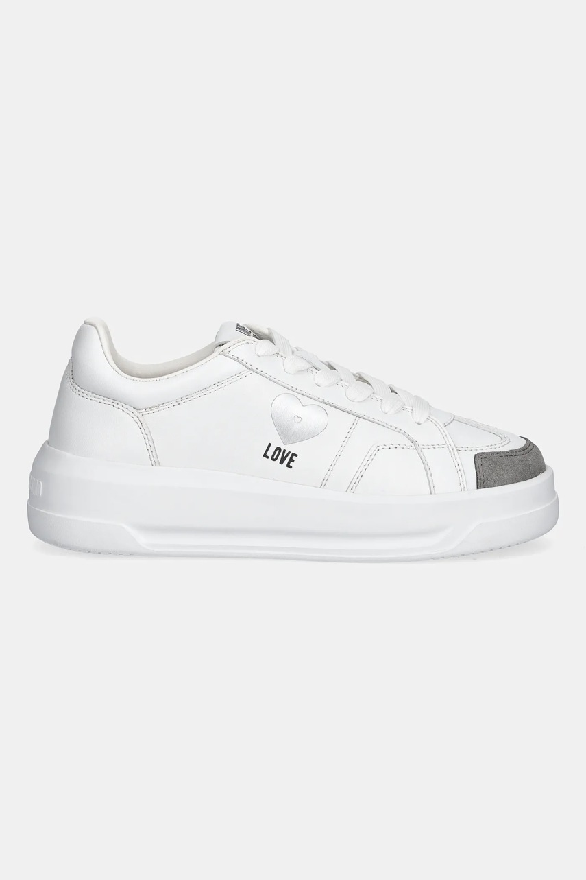 Кожаные кроссовки Love Moschino цвет белый JA15205G1NIAJ10B