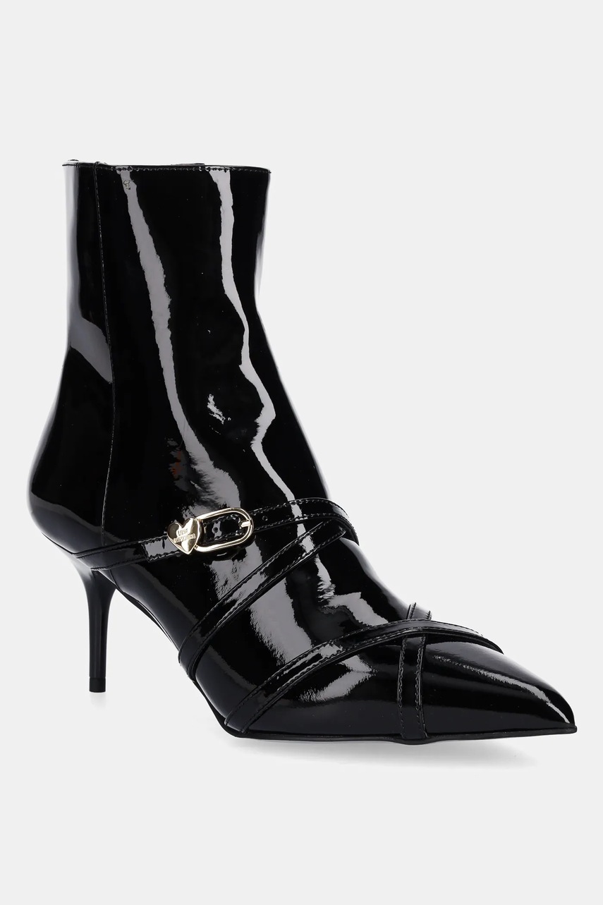 Love Moschino cizme de piele culoarea negru, cu toc cui, JA21047G1NIH0000