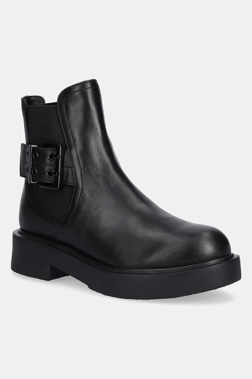 Love Moschino ghete chelsea de piele culoarea negru, cu platformă, JA24054G1NIAX000