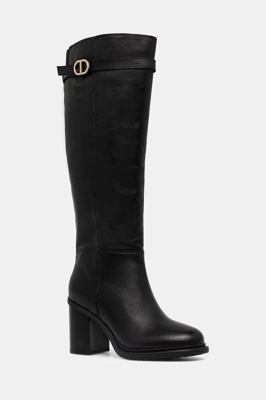 Aldo ghete de piele CURCULIOS culoarea negru, cu toc drept, 14114970