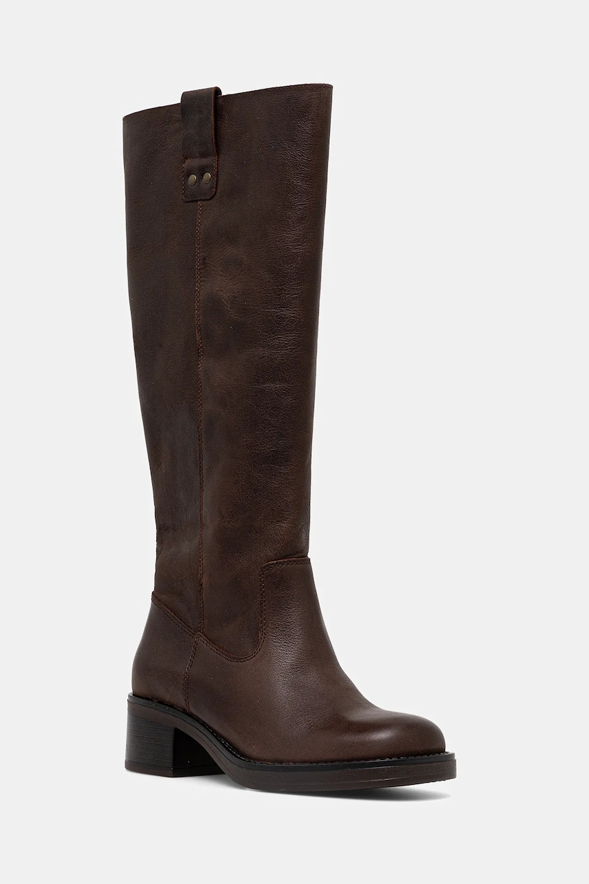 Aldo ghete de piele CURCULIOS culoarea maro, cu toc drept, 14114968