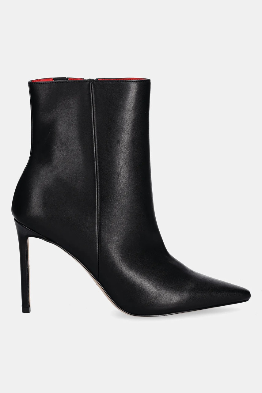 Кожаные полусапожки Aldo GUAVABERRY цвет чёрный на шпильке 14116148