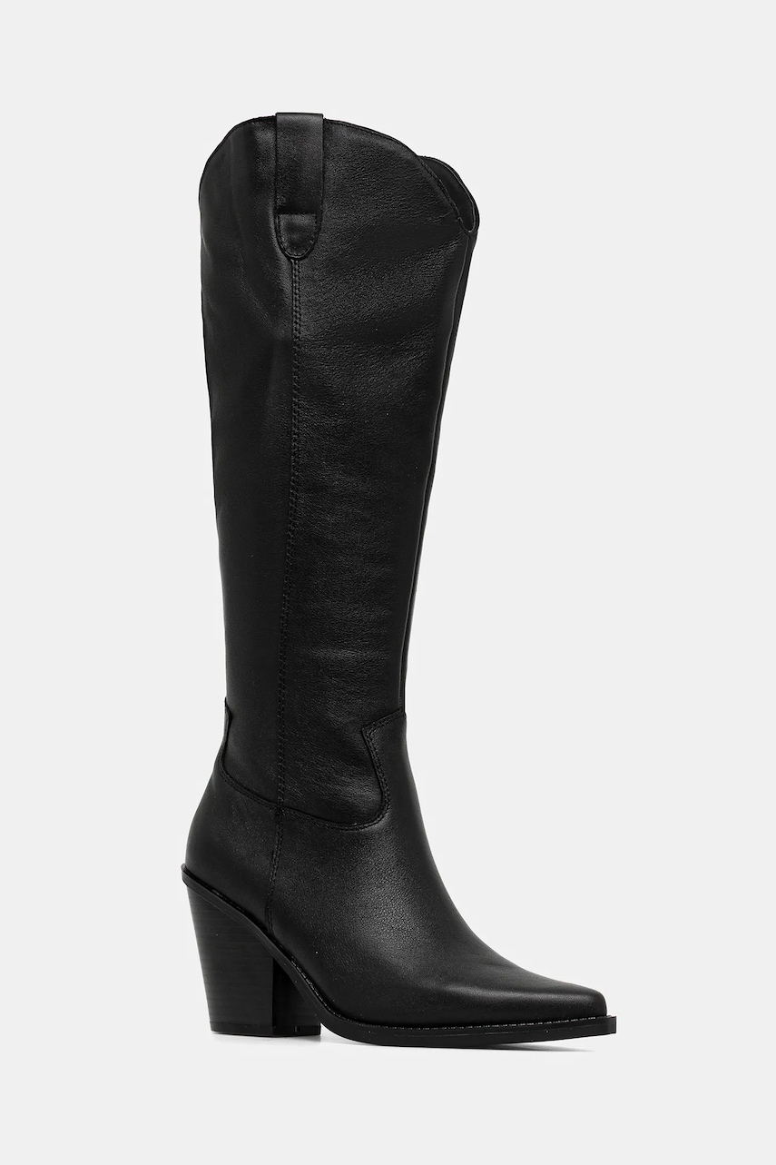 Aldo ghete de piele NEVADA culoarea negru, cu toc drept, 13672021