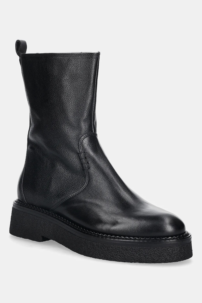 Billi Bi cizme de piele culoarea negru, cu toc plat, izolare ușoară, A9122 800