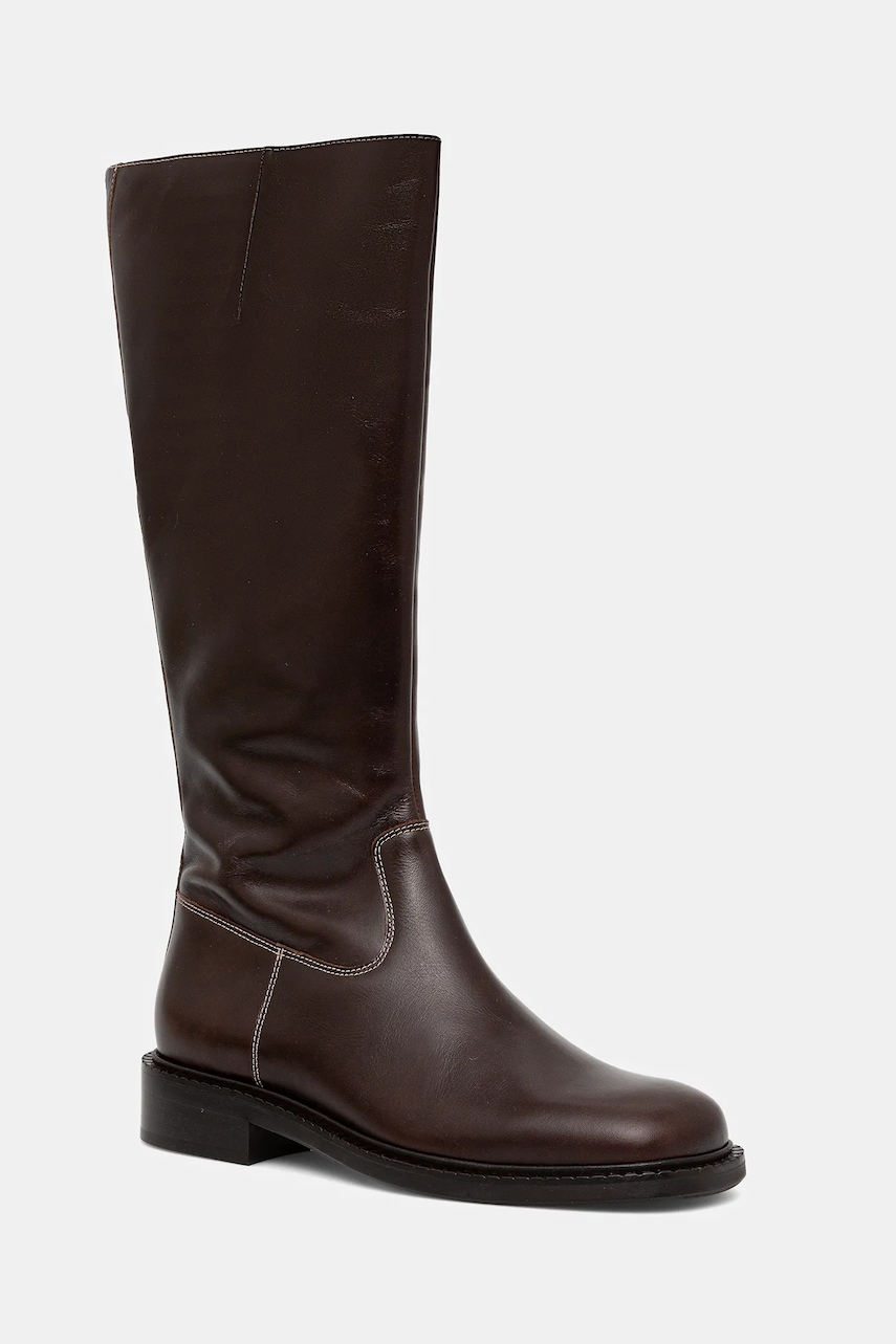 Billi Bi ghete de piele culoarea maro, cu toc plat, A9136 885