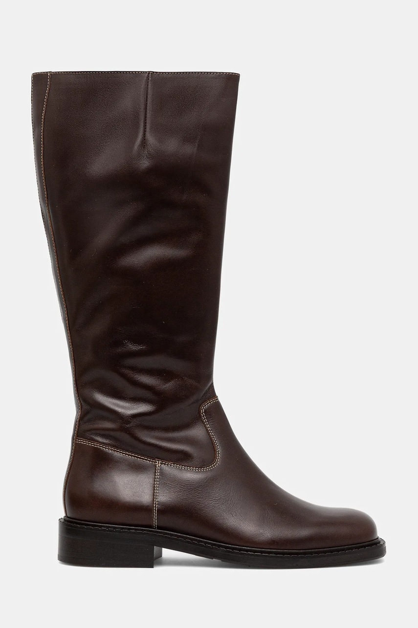 Кожаные сапоги Billi Bi цвет коричневый на плоском ходу A9136 885