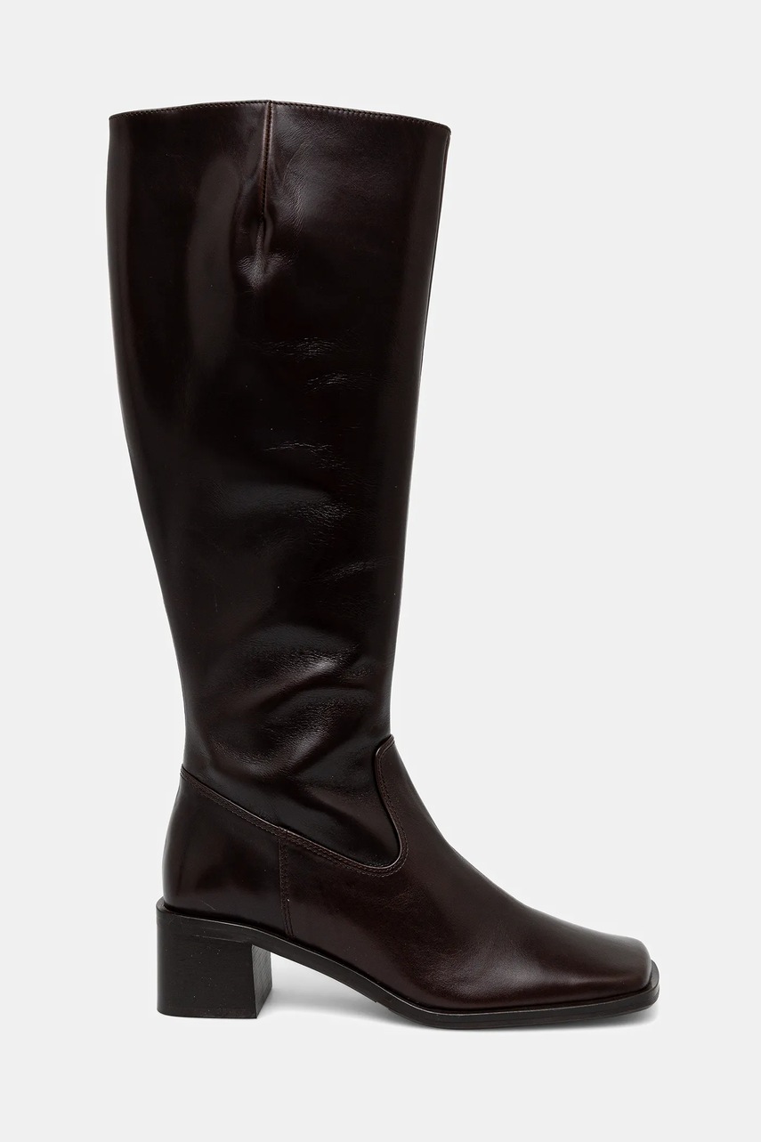 Кожаные сапоги Billi Bi цвет коричневый каблук кирпичик A9259 86